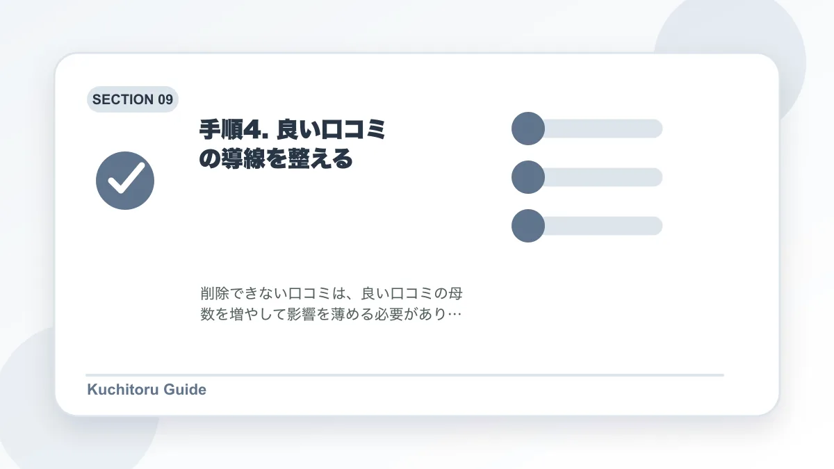 手順4. 良い口コミの導線を整えるの要点図解
