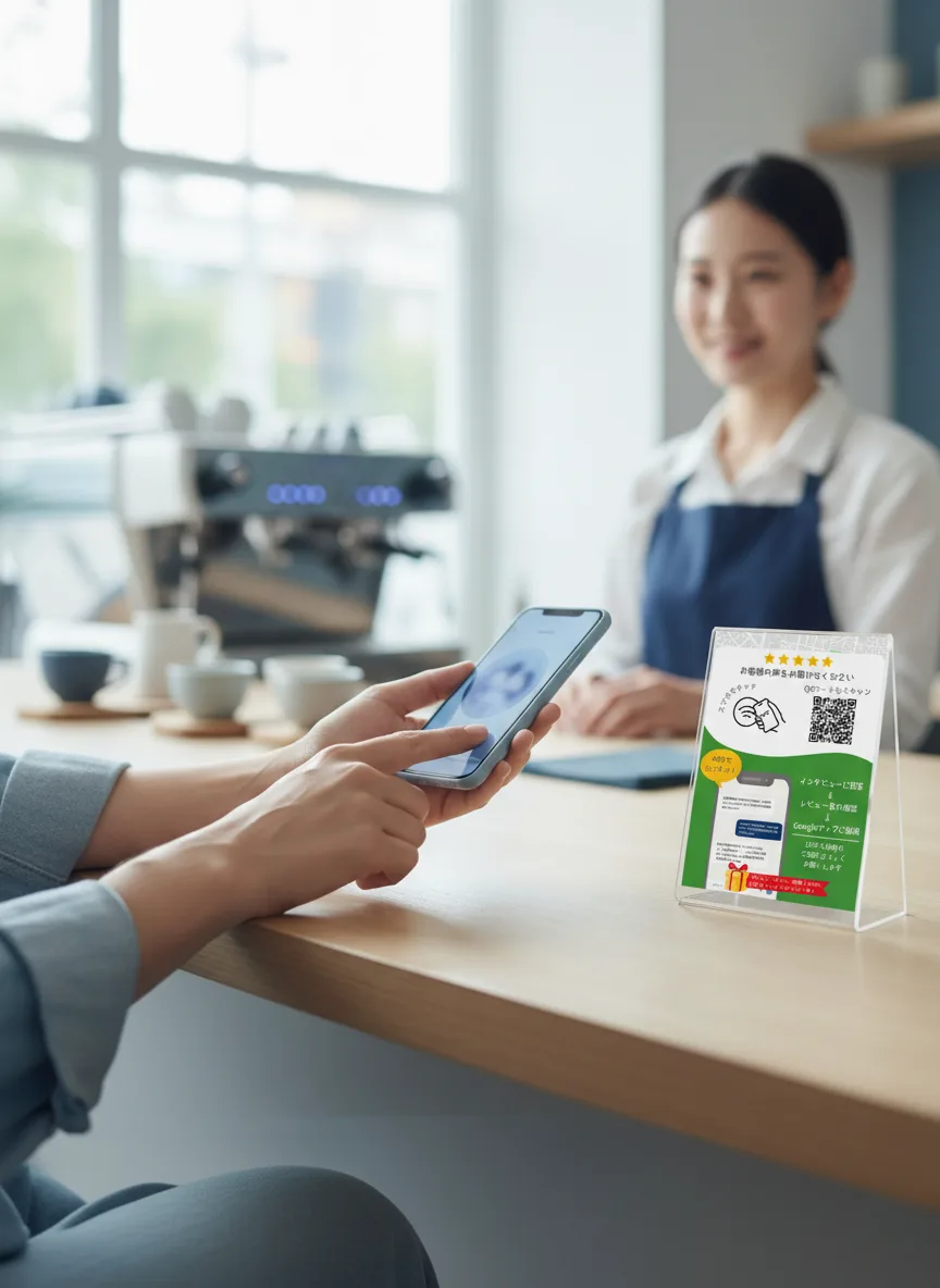 店舗スタッフが店頭でタブレットを確認している様子