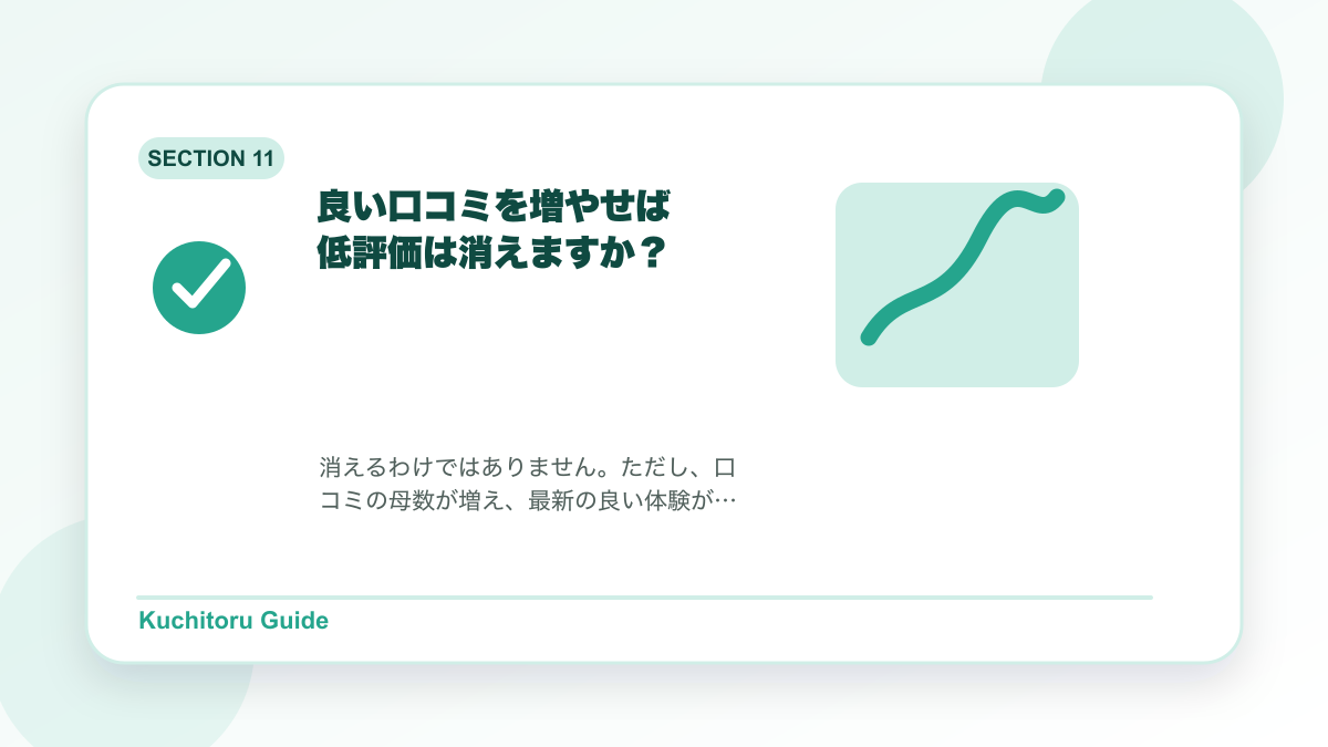 良い口コミを増やせば低評価は消えますか?の要点図解