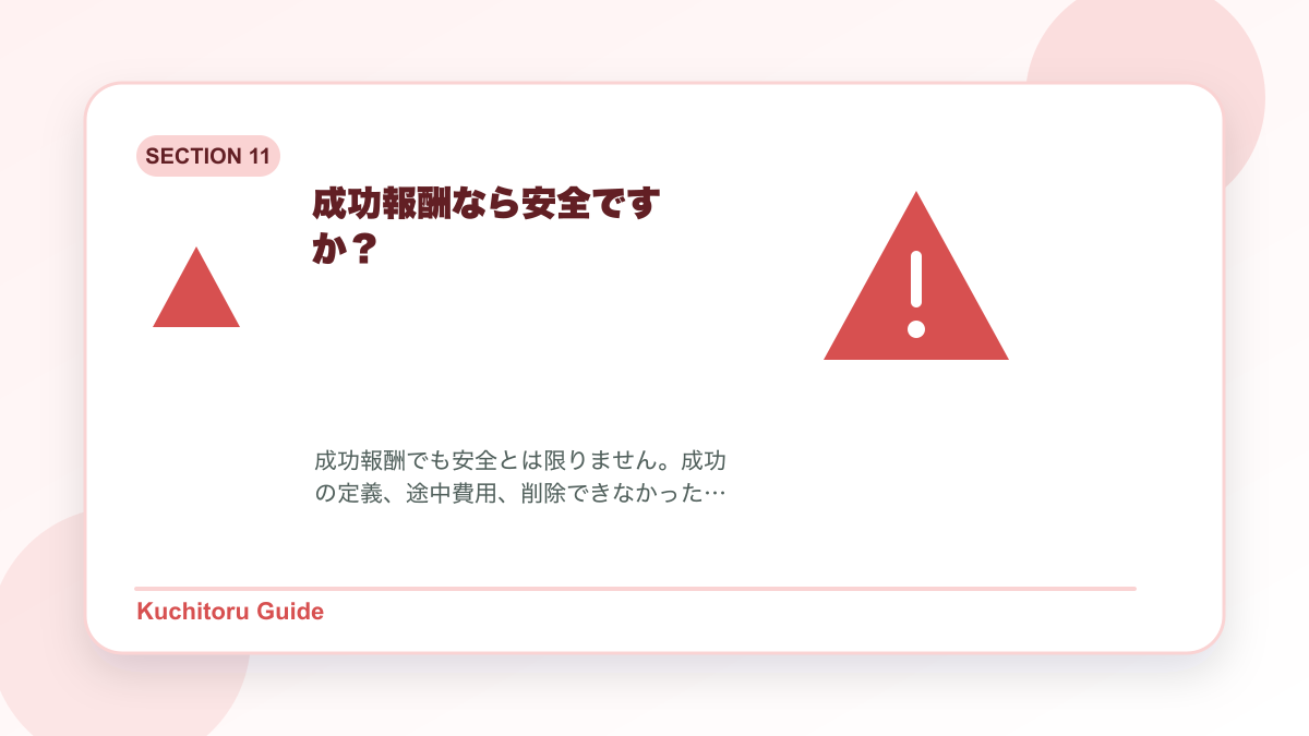 成功報酬なら安全ですか?の要点図解