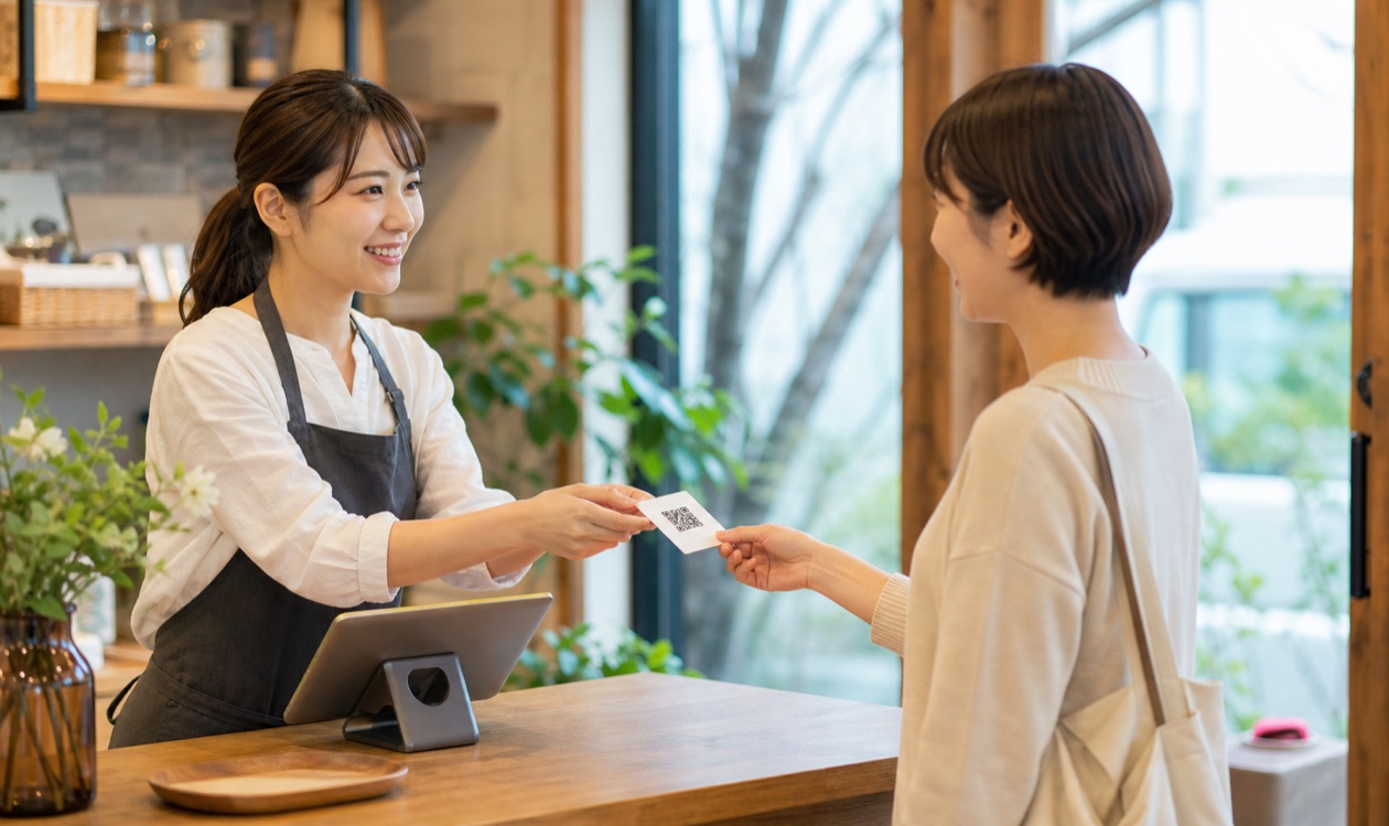 口コミ依頼は星5指定や特典なしでお客様の自由な感想を尊重する 割引や星評価の指定をせずにGoogle口コミを自然にお願いする店舗スタッフ